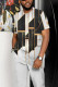 White Men's Casual Colorblock Walking Suit-071