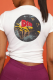 White Casual Street Print Patchwork O Neck T-Shirts