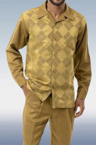 Golden Yellow Autumn Cross Diamond Two-Piece Walking Set