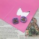 Purple Simplicity Letter Patchwork Earrings