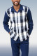 Blue Men's Fashion Casual Long Sleeve Walking Suit 021