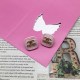 Pink Simplicity Letter Patchwork Earrings