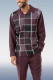 Red Walking Suit Mens Burgundy Box Pattern Fashion Se（2种颜色）