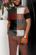 Brick Red Men's Casual Colorblock Walking Suit-025