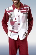 Red Walking Suit 2 Piece Long Sleeve Set