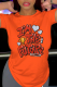 Orange Street Daily Print Patchwork Letter O Neck T-Shirts