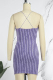 Khaki Sexy Casual Solid Backless Spaghetti Strap Sleeveless Dress Dresses