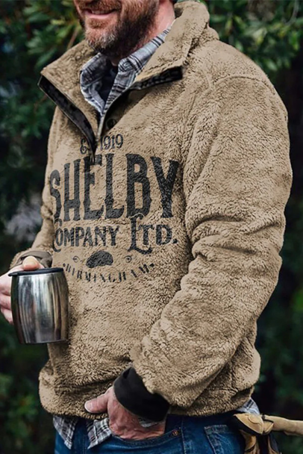 Khaki Men's Men's Vintage Print Sweatshirt