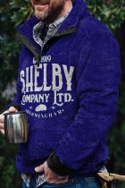 Navy Blue Men's Men's Vintage Print Sweatshirt