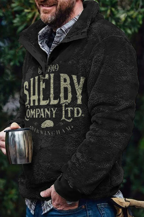 Black Men's Men's Vintage Print Sweatshirt