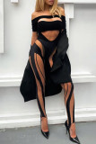 Khaki Casual Street Sportswear Striped See-through Skinny Mid Waist Pencil Positioning Print Bottoms