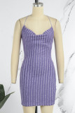 Khaki Sexy Casual Solid Backless Spaghetti Strap Sleeveless Dress Dresses