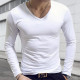 White Casual Solid Solid Color V Neck Tops