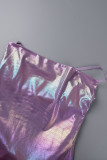 Purple Sexy Solid Backless Spaghetti Strap Sleeveless Dress Dresses