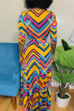Stripe Casual Work Elegant Striped Frenulum V Neck A Line Dresses(With Belt)