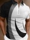 Gray White Fashion Casual Printed Polo Shirt