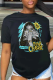 Black Street Vintage Print Patchwork O Neck T-Shirts