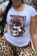 White Street Vintage Skull Patchwork O Neck T-Shirts