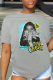 Grey Street Vintage Print Patchwork O Neck T-Shirts