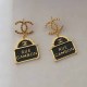 Black Street Letter Patchwork Earrings