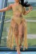 Khaki Sexy Solid Tassel Patchwork Backless Halter Sleeveless Two Pieces