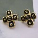 Black Gold Simplicity Letter Patchwork Earrings