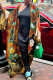 Gold Casual Print Cardigan Outerwear