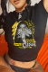 Black Street Vintage Print Patchwork O Neck T-Shirts