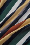 Stripe Casual Work Elegant Striped Frenulum Spaghetti Strap Regular Rompers(With Belt)
