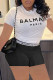 Black Casual Print Letter O Neck Short Sleeve Two Pieces