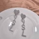 Silver Street Letter Rhinestone Earrings