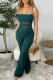 Green Casual Solid Asymmetrical Regular Jumpsuits