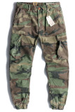Camouflage Casual Street Camouflage Print Patchwork High Waist Pencil Full Print Pants