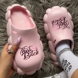 Pink Black Casual Sportswear Printing Round Comfortable Shoes (With Bag)