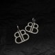 Silver Simplicity Letter Patchwork Earrings