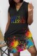 Black Casual Print Basic V Neck Sleeveless Dress Dresses