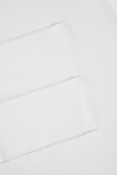 White Sexy Solid Hollowed Out O Neck Long Sleeve Dresses