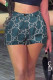 Blue Street Print Letter Loose Straight Bottoms