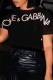 Black Casual Print Letter O Neck T-Shirts