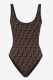 Black Brown Sexy Print Backless Letter Swimwears