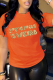 Orange Daily Print Patchwork O Neck T-Shirts