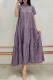 Light Purple Casual Elegant Print Letter O Neck Printed Dress Dresses