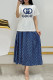 White Casual Letter Embroidered O Neck Short Sleeve Two Pieces