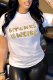 White Daily Print Patchwork O Neck T-Shirts