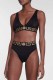 Black Sexy Figure Print Patchwork Swimwears