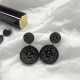 Black Street Letter Patchwork Earrings