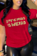 Red Daily Print Patchwork O Neck T-Shirts