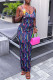 Black Casual Print Patchwork Metal Accessories Decoration Backless Spaghetti Strap One Step Skirt Dresses