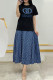 Black Casual Letter Embroidered O Neck Short Sleeve Two Pieces