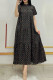 Coffee Casual Elegant Print Letter O Neck Printed Dress Dresses
